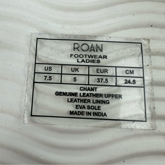 Roan Bed Stu Chant Sandals 7.5  Leather Brown Ivory Cutout Floral Slides Womens - Picture 5 of 8